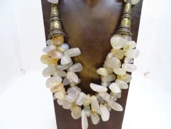 Pamono Necklace in Quartz and Aged Bronze, 1990s><noscript><img width=