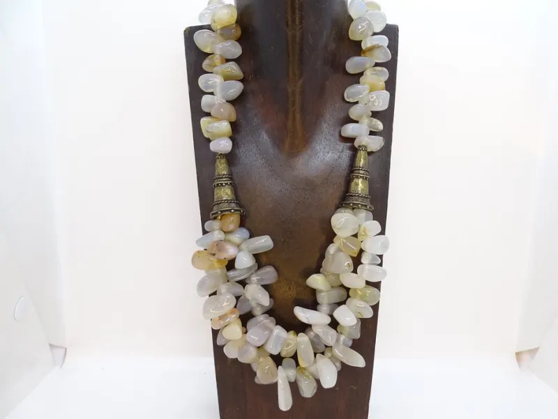 Pamono Necklace in Quartz and Aged Bronze, 1990s> Necklaces