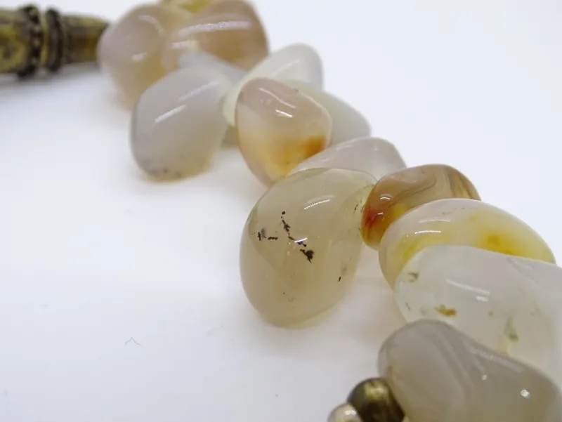 Pamono Necklace in Quartz and Aged Bronze, 1990s> Necklaces