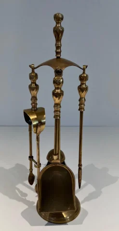 New Pamono Neoclassical Brass Fire Set, 1970s