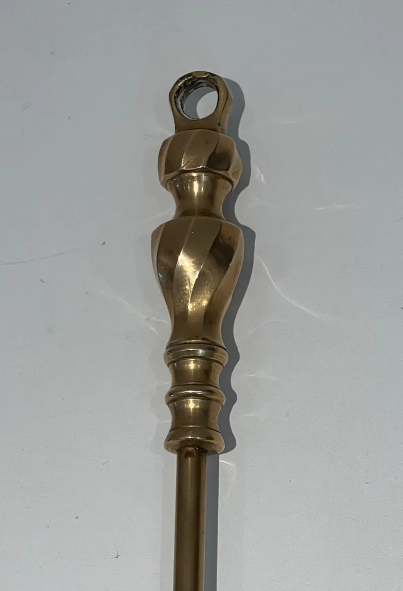 New Pamono Neoclassical Brass Fire Set, 1970s