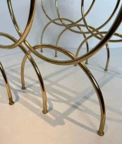 Pamono Neoclassical Brass Nesting Tables, Set of 3><noscript><img width=