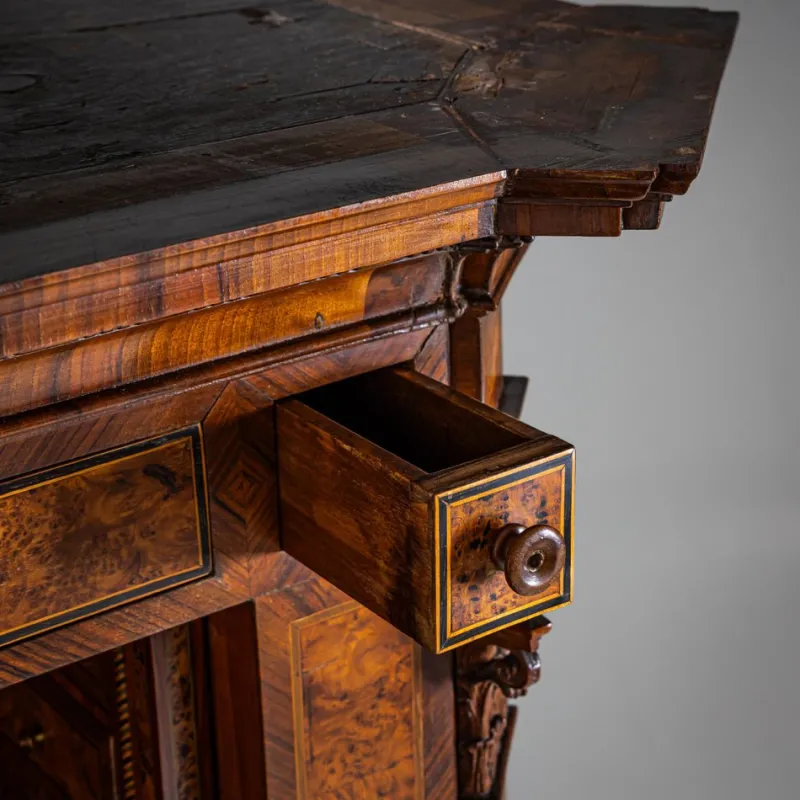 Pamono Neoclassical Cylinder Secretaire Desk with Clock, 1780> Secretaires