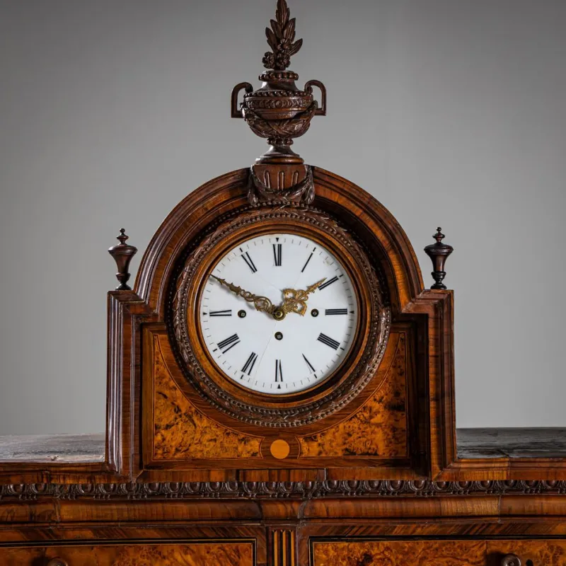 Pamono Neoclassical Cylinder Secretaire Desk with Clock, 1780> Secretaires