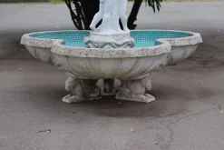 Pamono Neoclassical Garden Fountain with Statue, Early 20th Century><noscript><img width=