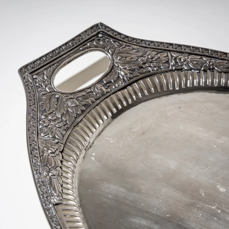 Sale Pamono Neoclassical Silver Tray from Weißenfels, 1811
