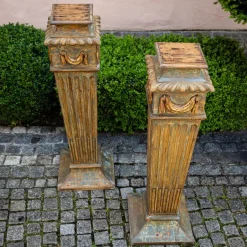 Pamono Neoclassical Style Pedestals, 20th Century, Set of 2> Pedestals And Columns
