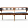 Pamono Neoclassical Style Walnut Bench with Maple Inlays