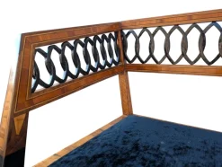 Pamono Neoclassical Style Walnut Bench with Maple Inlays