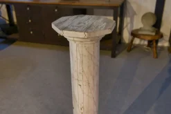 Pamono Neoclassical Wooden Column with Marble-Effect Paint, Early 20th Century> Pedestals And Columns