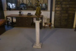 Pamono Neoclassical Wooden Column with Marble-Effect Paint, Early 20th Century><noscript><img width=