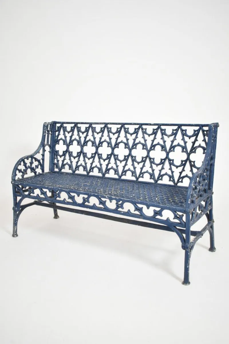 Pamono Neo-Gothic Cast Iron Bench, 19th Century> Garden Seating