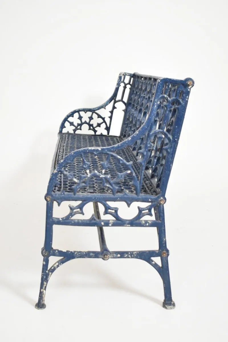 Pamono Neo-Gothic Cast Iron Bench, 19th Century> Garden Seating