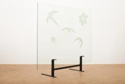 Pamono Neolia Folding Screen with Black Lacquered Flat Steel Base by Andrea Branzi for Zanotta, 1989> Room Dividers & Screens