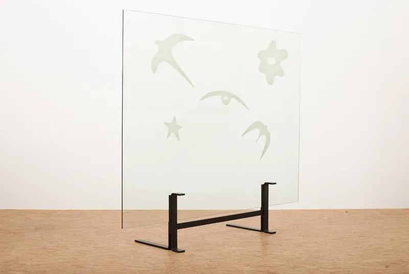 Pamono Neolia Folding Screen with Black Lacquered Flat Steel Base by Andrea Branzi for Zanotta, 1989> Room Dividers & Screens