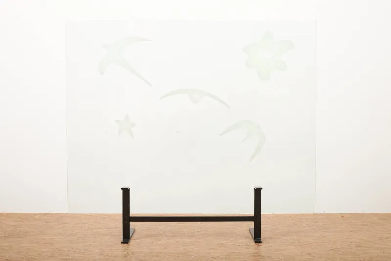 Pamono Neolia Folding Screen with Black Lacquered Flat Steel Base by Andrea Branzi for Zanotta, 1989> Room Dividers & Screens