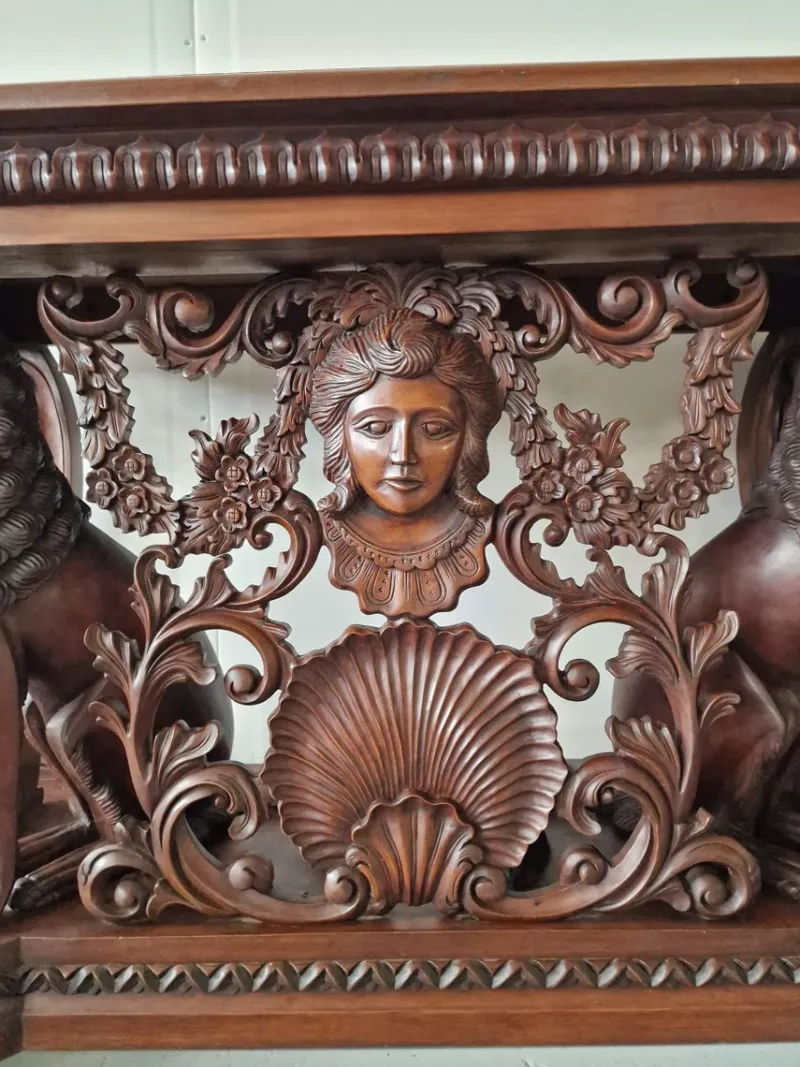 Hot Pamono Neo-Renaissance Style Mahogany Console