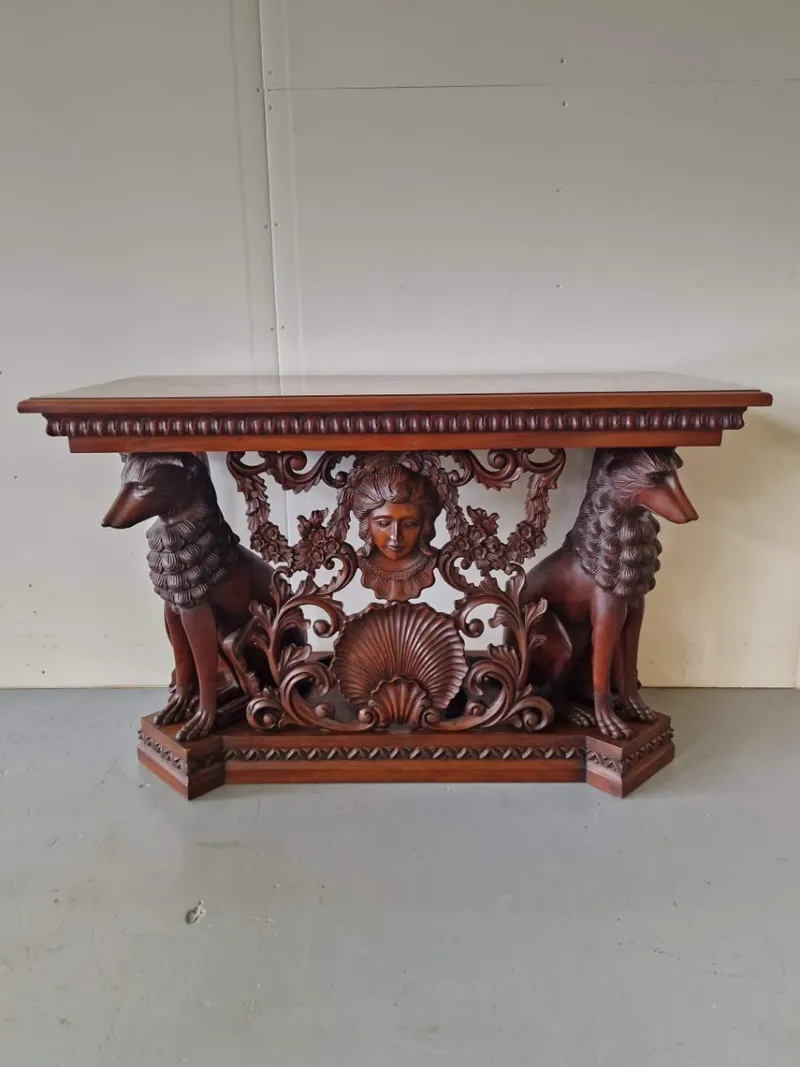 Hot Pamono Neo-Renaissance Style Mahogany Console