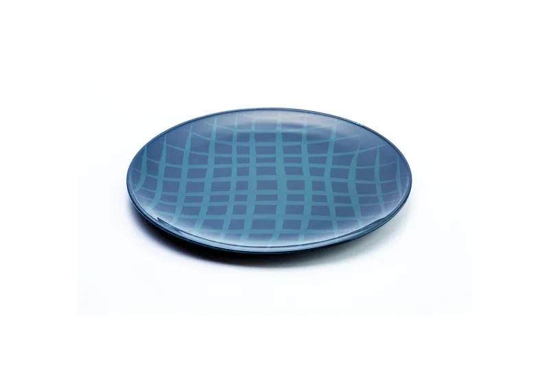 Discount Pamono Network Blue Plate in Lacquered Urushi Glass by Eliana Lorena for Hands On Design