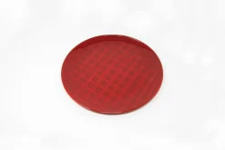 Pamono Network Red Plate in Lacquered Urushi Glass by Eliana Lorena for Hands On Design> Decorative Plates