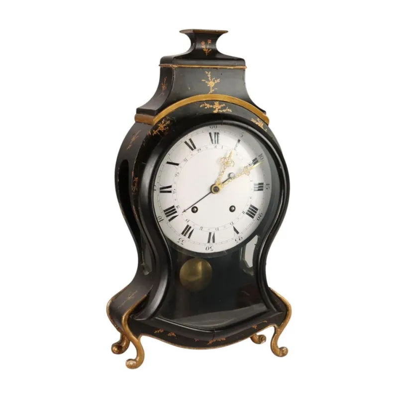 Pamono Neuchateloise Pendulum Clock in Ebonized Wood> Clocks