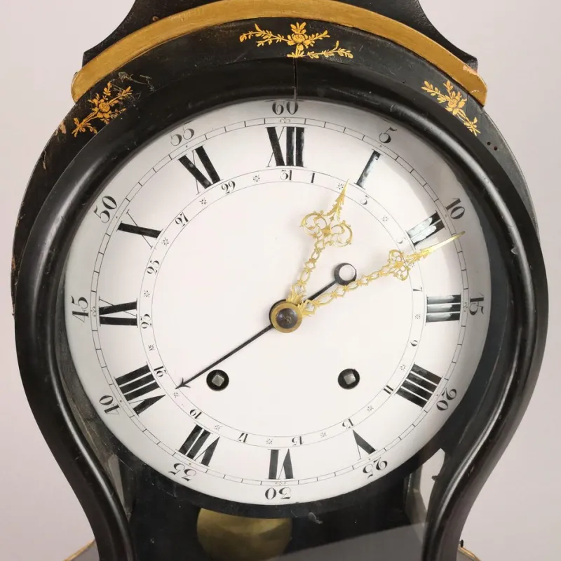 Pamono Neuchateloise Pendulum Clock in Ebonized Wood> Clocks