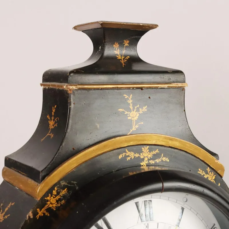 Pamono Neuchateloise Pendulum Clock in Ebonized Wood> Clocks
