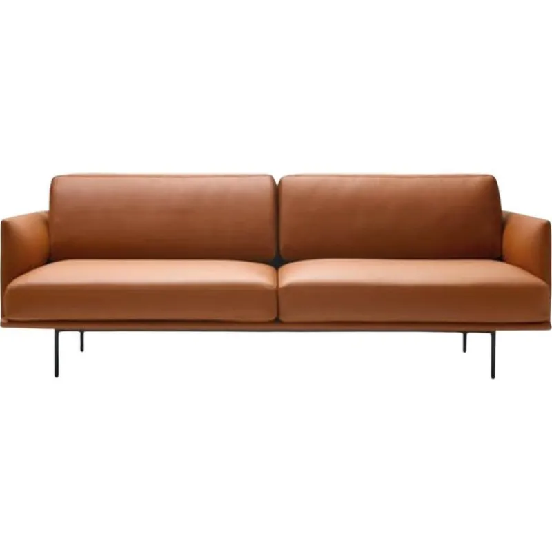 Sale Pamono New York Two-Seater Sofa in Metal and Leather Upholstery by Quinti Sedute