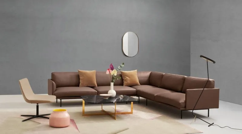 Sale Pamono New York Two-Seater Sofa in Metal and Leather Upholstery by Quinti Sedute