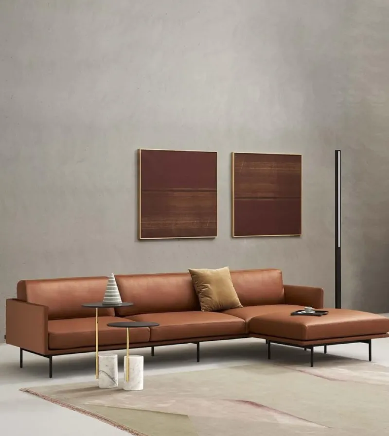 Sale Pamono New York Two-Seater Sofa in Metal and Leather Upholstery by Quinti Sedute