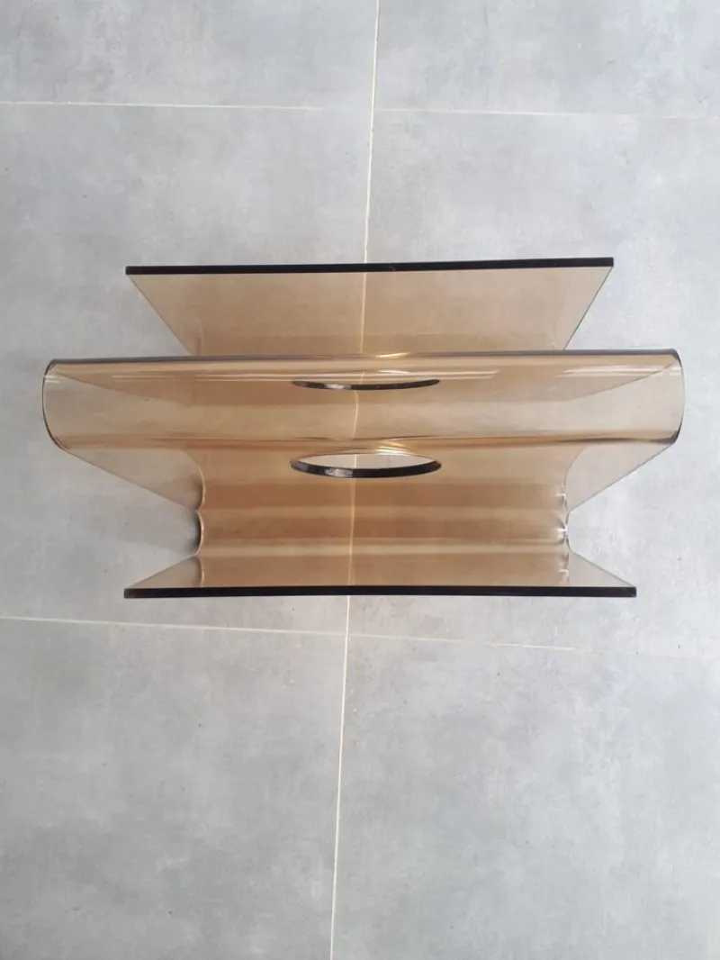 Pamono Newspaper Holder in Acrylic Glass, 1970s> Magazine Racks