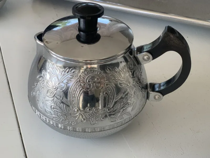 Pamono Nickel-Plated Aluminum Coffee Set, 1970s, Set of 5> Coffee & Tea Service