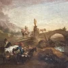Hot Pamono Nicolaes Berchem, Paesaggio Latino con Viandanti e Armenti, 1600s, Oil on Canvas, Framed