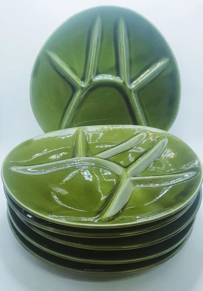 Pamono Niderviller Abstract Fondue Plates, 1960s, Set of 6> Dinner Plates & Bowls