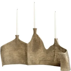 Pamono Night Strikes Sparks Triple Candelabrum in Brass Metal Resin by Atelier Ellery> Tabletop|Candleholders