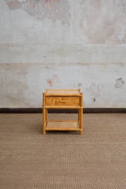 Pamono Nightstands in Pressed Bamboo, 1970s, Set of 2><noscript><img width=