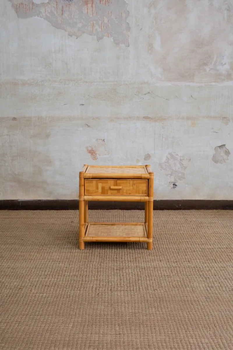 Pamono Nightstands in Pressed Bamboo, 1970s, Set of 2> Nightstands