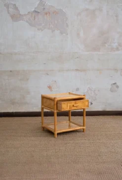 Pamono Nightstands in Pressed Bamboo, 1970s, Set of 2><noscript><img width=
