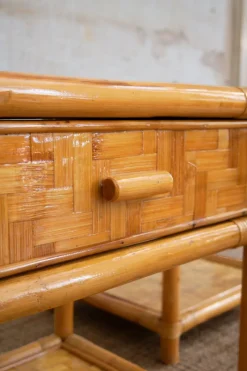 Pamono Nightstands in Pressed Bamboo, 1970s, Set of 2><noscript><img width=