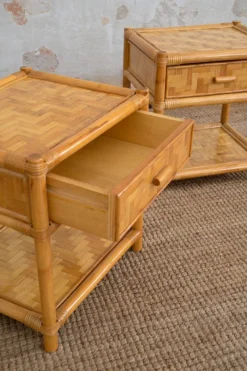 Pamono Nightstands in Pressed Bamboo, 1970s, Set of 2><noscript><img width=