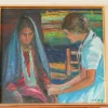 Pamono Nils Forsberg, Two Women, 1950s, Oil on Canvas, Framed> Mid-Century|Painting