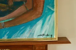 Pamono Nils Forsberg, Two Women, 1950s, Oil on Canvas, Framed><noscript><img width=