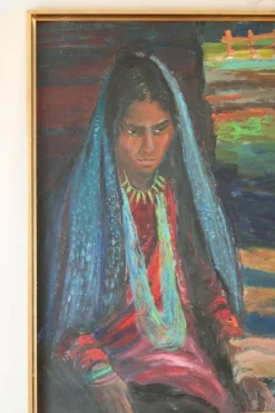 Pamono Nils Forsberg, Two Women, 1950s, Oil on Canvas, Framed><noscript><img width=