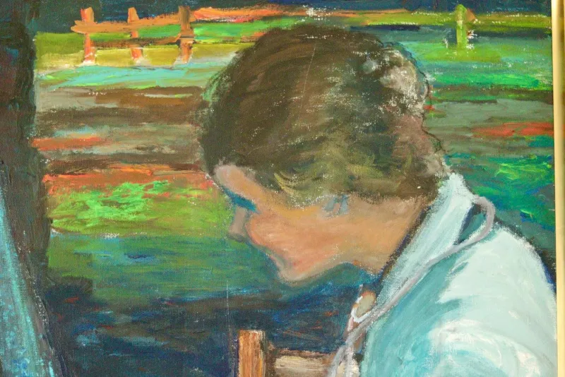 Pamono Nils Forsberg, Two Women, 1950s, Oil on Canvas, Framed> Mid-Century|Painting