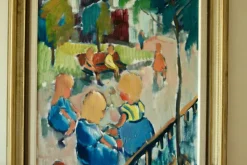 Pamono Nils Severin, Park View, Mid-20th Century, Oil on Canvas, Framed><noscript><img width=