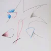 Pamono Nino Mustica, Abstract Composition, Pencil Drawing in Colours on Paper> Abstraction
