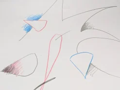 Pamono Nino Mustica, Abstract Composition, Pencil Drawing in Colours on Paper> Abstraction