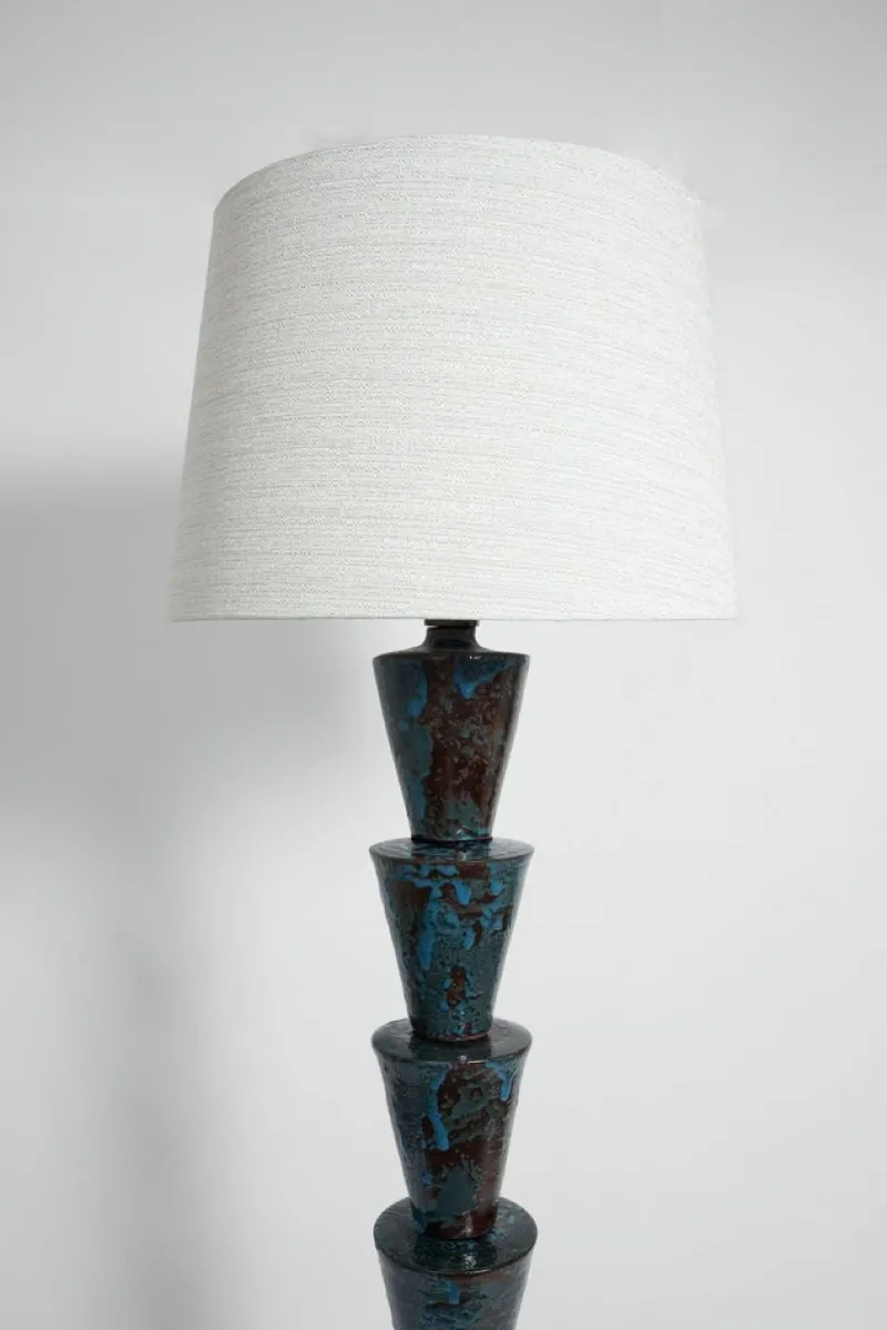 Clearance Pamono Nizwa Blue and Brown Floor Lamp by Barracuda Interiors