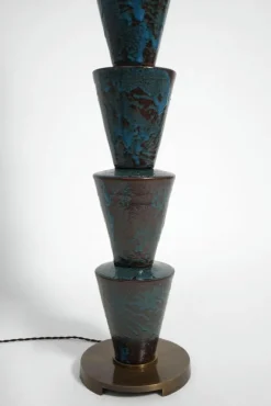 Clearance Pamono Nizwa Blue and Brown Floor Lamp by Barracuda Interiors