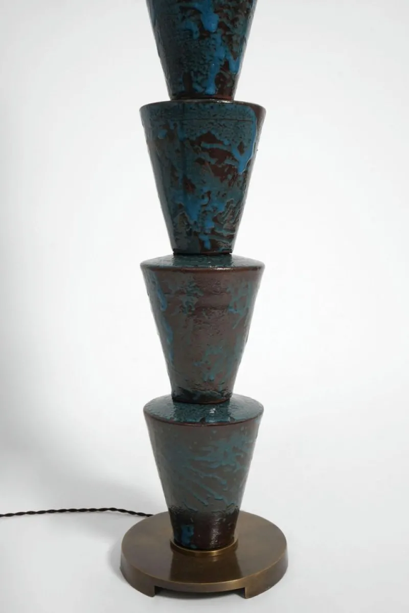 Clearance Pamono Nizwa Blue and Brown Floor Lamp by Barracuda Interiors